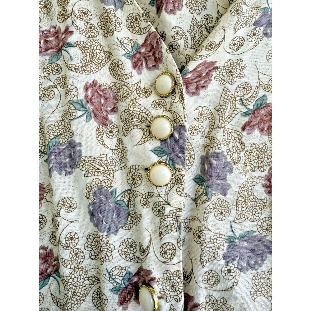 Betsys things petites dress Vintage cottagecore romantic floral short sleeve 4 - Picture 4 of 14